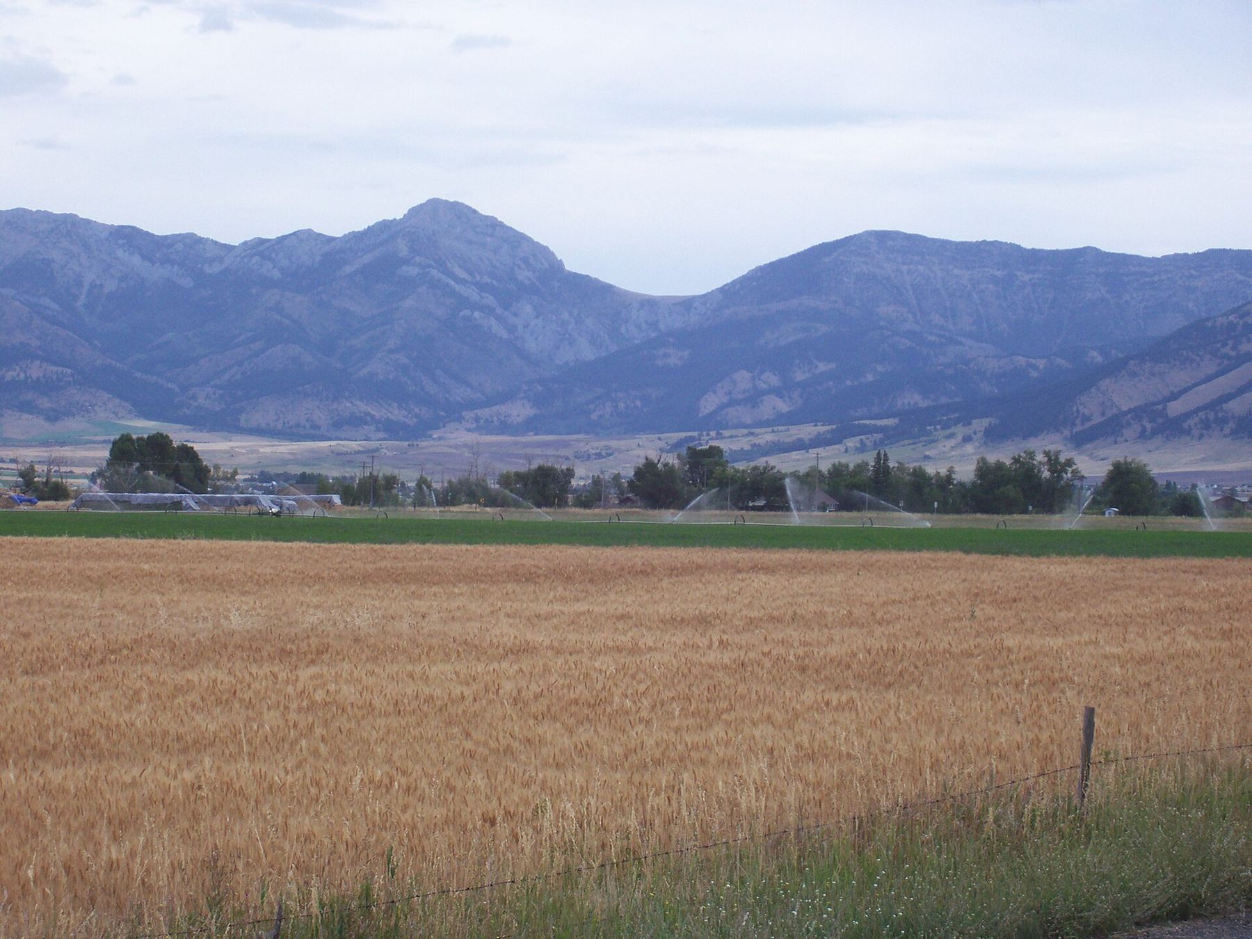 The Bridger Mountains seen from fields near Belgrade, Montana